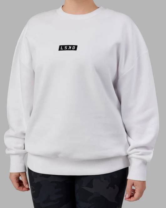 Z8RH398 LSKD unisex Cornerstone-Pullover in Übergröße – weiß Bekleidung