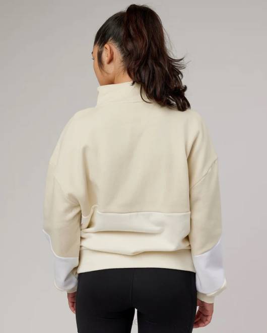 Z8RH407 LSKD unisex Inversionspullover in Übergröße – Mandelmilch Bekleidung