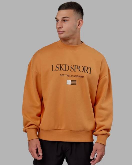 Z8RH422 LSKD unisex Flag-Pullover in Übergröße – Sonnenuhr Bekleidung