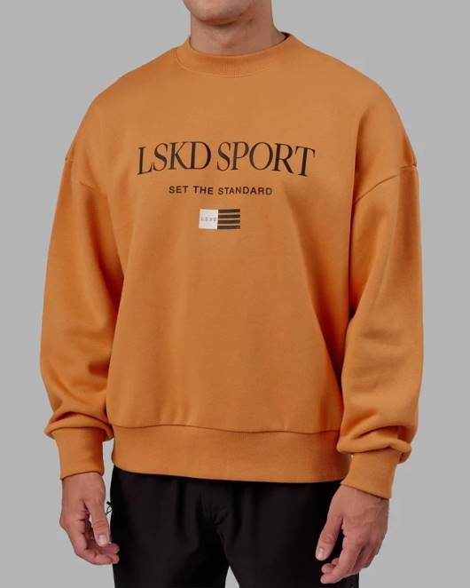 Z8RH422 LSKD unisex Flag-Pullover in Übergröße – Sonnenuhr Bekleidung