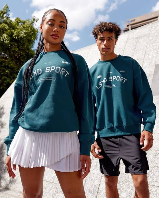 Z8RH423 LSKD unisex Freiwurfpullover in Übergröße – Deep Lagoon Bekleidung