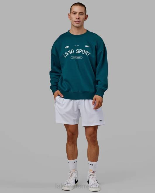 Z8RH423 LSKD unisex Freiwurfpullover in Übergröße – Deep Lagoon Bekleidung