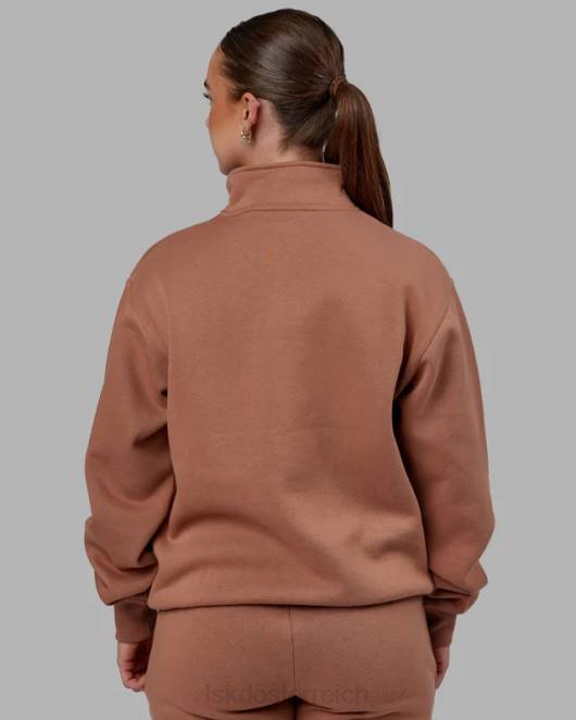 Z8RH424 LSKD unisex Basic-Pullover mit 1/4-Reißverschluss – rohes Umbra Bekleidung