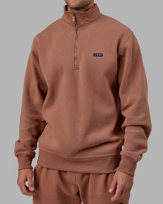 Z8RH424 LSKD unisex Basic-Pullover mit 1/4-Reißverschluss – rohes Umbra Bekleidung