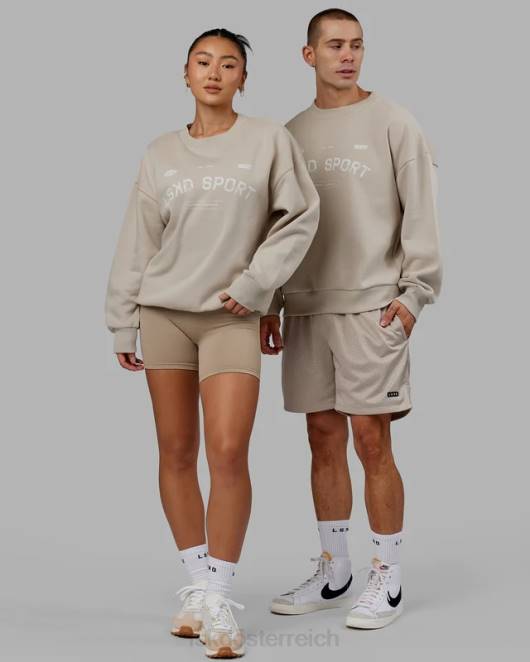 Z8RH425 LSKD unisex Freiwurfpullover in Übergröße – Schieferbeige Bekleidung