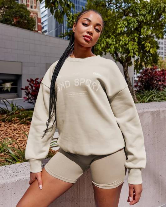 Z8RH425 LSKD unisex Freiwurfpullover in Übergröße – Schieferbeige Bekleidung