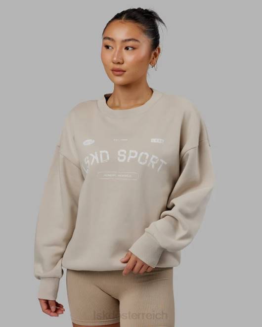 Z8RH425 LSKD unisex Freiwurfpullover in Übergröße – Schieferbeige Bekleidung