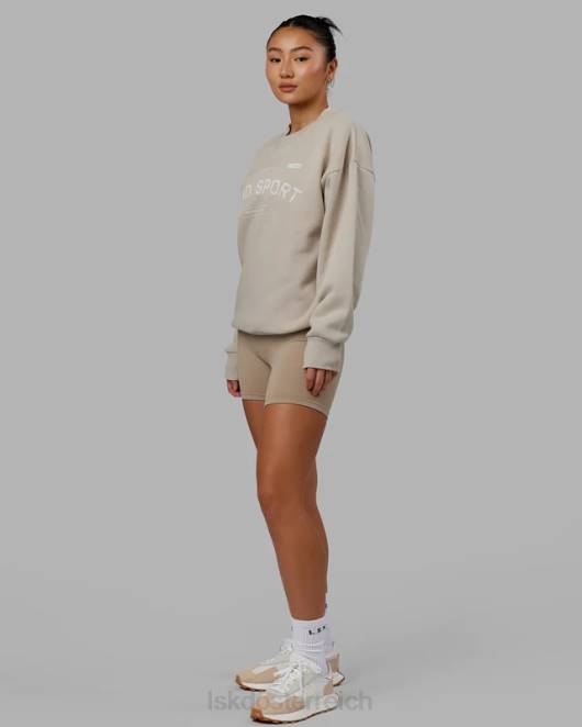 Z8RH425 LSKD unisex Freiwurfpullover in Übergröße – Schieferbeige Bekleidung