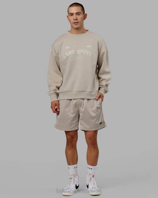 Z8RH425 LSKD unisex Freiwurfpullover in Übergröße – Schieferbeige Bekleidung