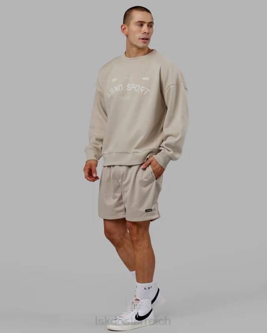Z8RH425 LSKD unisex Freiwurfpullover in Übergröße – Schieferbeige Bekleidung