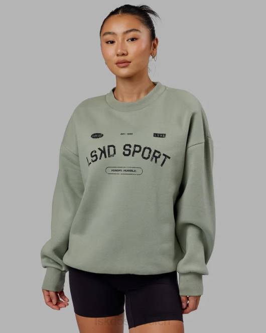 Z8RH426 LSKD unisex Freiwurfpullover in Übergröße – Eisberggrün Bekleidung