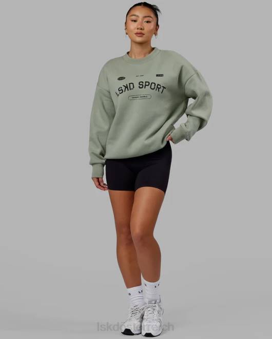 Z8RH426 LSKD unisex Freiwurfpullover in Übergröße – Eisberggrün Bekleidung