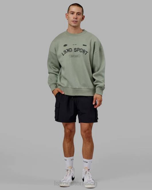 Z8RH426 LSKD unisex Freiwurfpullover in Übergröße – Eisberggrün Bekleidung