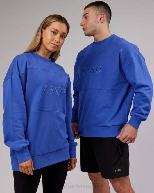 Z8RH429 LSKD unisex Freizeitpullover in Übergröße – Power-Kobalt Bekleidung
