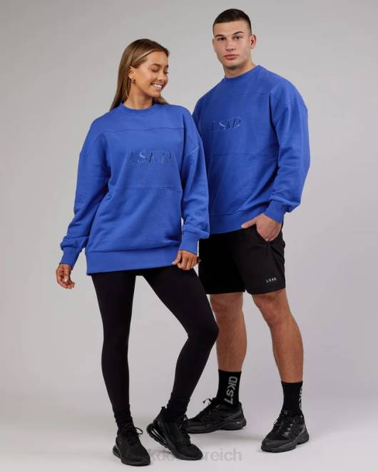 Z8RH429 LSKD unisex Freizeitpullover in Übergröße – Power-Kobalt Bekleidung