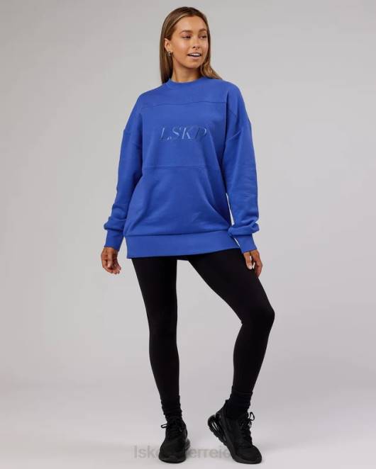 Z8RH429 LSKD unisex Freizeitpullover in Übergröße – Power-Kobalt Bekleidung