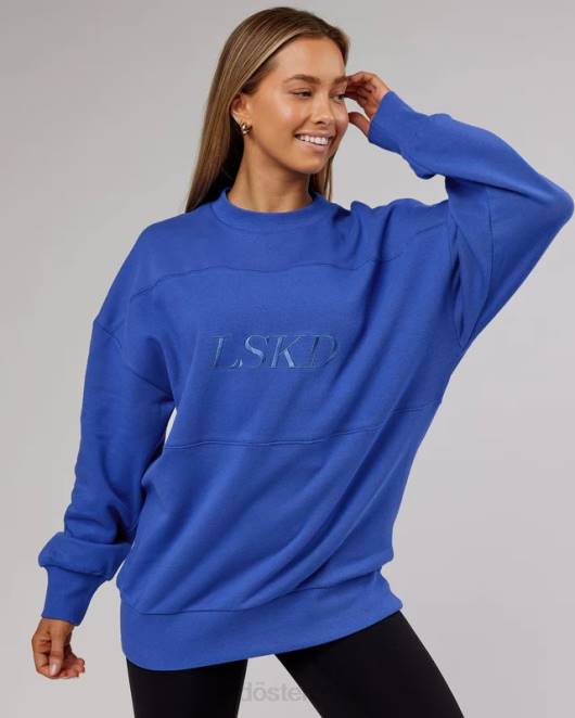 Z8RH429 LSKD unisex Freizeitpullover in Übergröße – Power-Kobalt Bekleidung