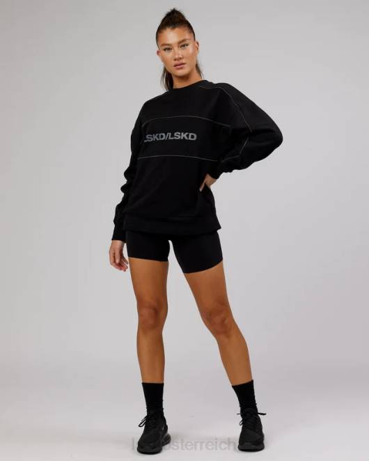 Z8RH430 LSKD unisex Schlagpullover Oversize - Schwarz-Grau Bekleidung