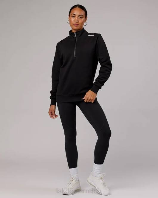 Z8RH437 LSKD unisex Victory Pullover mit 1/4-Reißverschluss in Übergröße – Schwarz Bekleidung