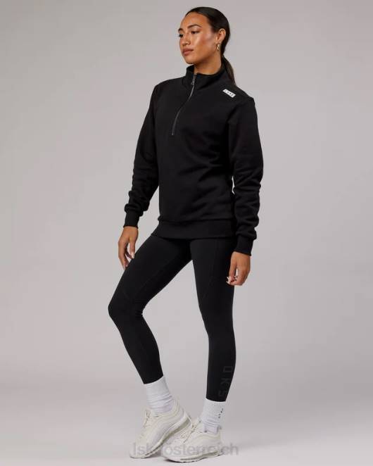 Z8RH437 LSKD unisex Victory Pullover mit 1/4-Reißverschluss in Übergröße – Schwarz Bekleidung
