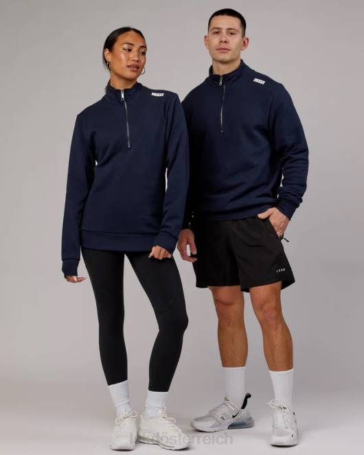 Z8RH438 LSKD unisex Victory Pullover mit 1/4-Reißverschluss in Übergröße – Marineblau Bekleidung