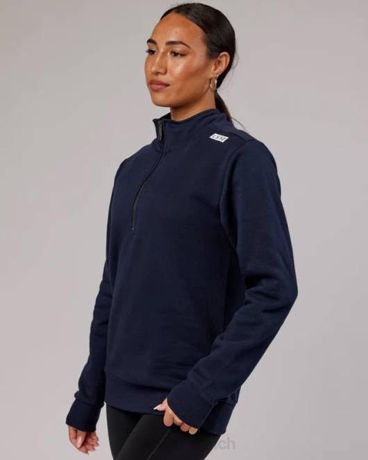 Z8RH438 LSKD unisex Victory Pullover mit 1/4-Reißverschluss in Übergröße – Marineblau Bekleidung