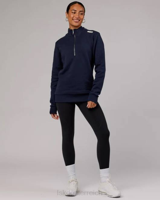 Z8RH438 LSKD unisex Victory Pullover mit 1/4-Reißverschluss in Übergröße – Marineblau Bekleidung