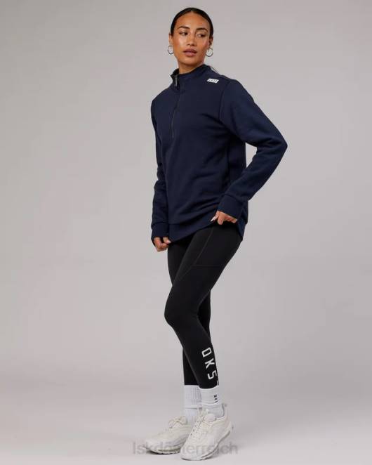Z8RH438 LSKD unisex Victory Pullover mit 1/4-Reißverschluss in Übergröße – Marineblau Bekleidung