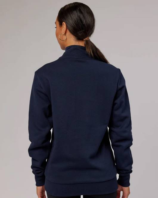 Z8RH438 LSKD unisex Victory Pullover mit 1/4-Reißverschluss in Übergröße – Marineblau Bekleidung