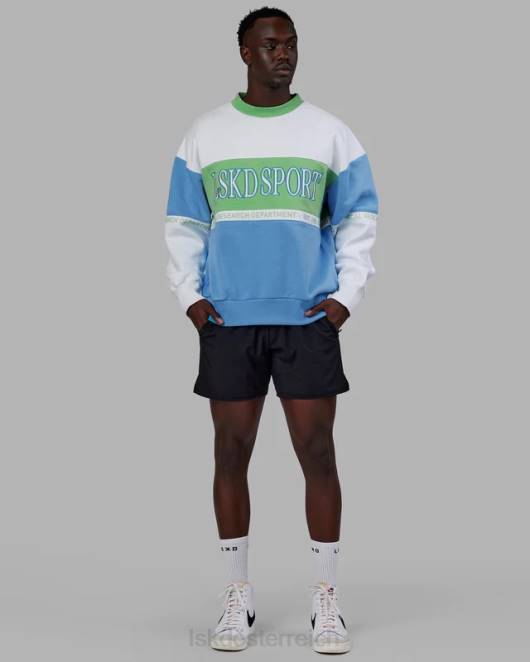Z8RH447 LSKD unisex Sportif-Pullover in Übergröße – Azurblau-Apfel-Mint Bekleidung