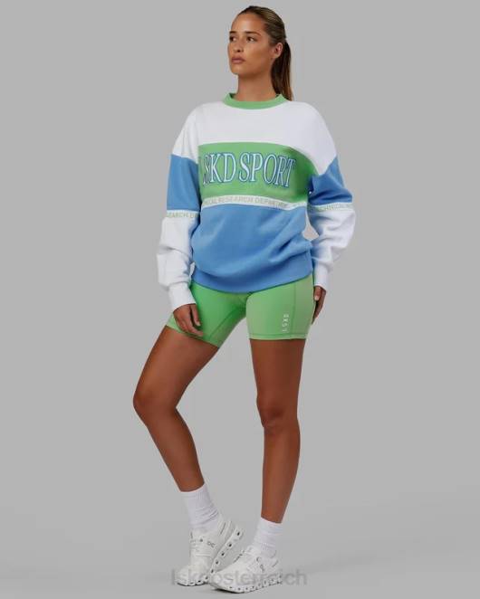 Z8RH447 LSKD unisex Sportif-Pullover in Übergröße – Azurblau-Apfel-Mint Bekleidung