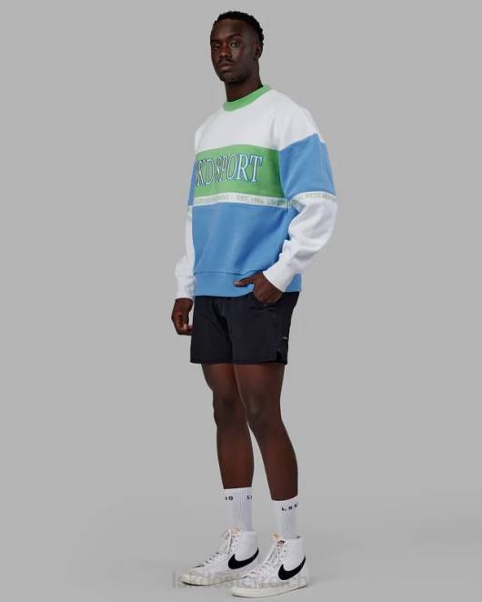 Z8RH447 LSKD unisex Sportif-Pullover in Übergröße – Azurblau-Apfel-Mint Bekleidung