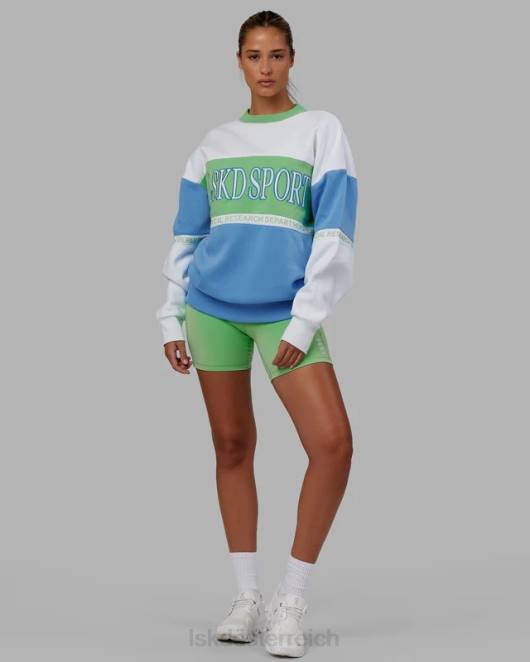 Z8RH447 LSKD unisex Sportif-Pullover in Übergröße – Azurblau-Apfel-Mint Bekleidung