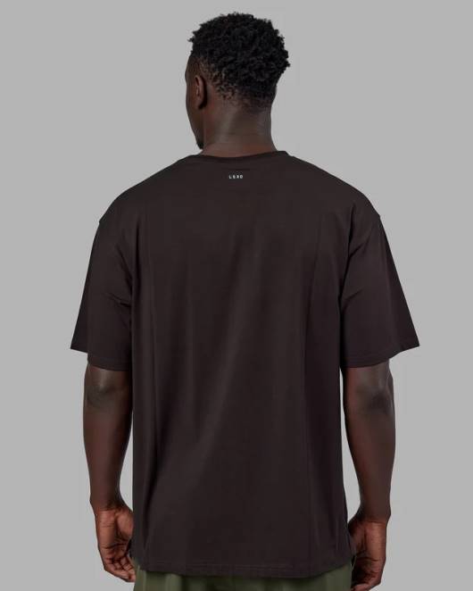 Z8RH218 LSKD unisex Kapsel-Flxcotton-T-Shirt in Übergröße – dunkler Walnuss Bekleidung