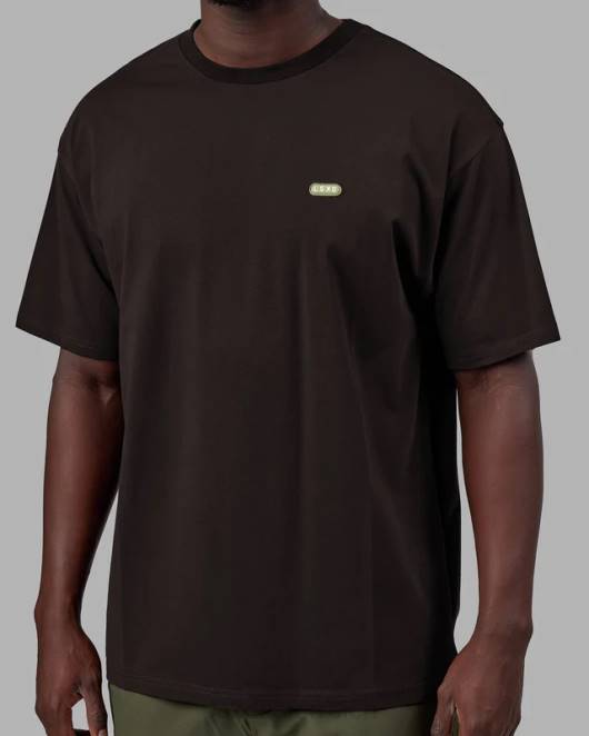 Z8RH218 LSKD unisex Kapsel-Flxcotton-T-Shirt in Übergröße – dunkler Walnuss Bekleidung