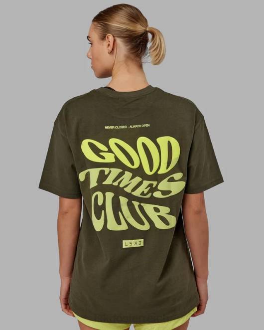 Z8RH225 LSKD unisex Good Times Schwergewichts-T-Shirt in Übergröße – Forest Night-Mint Bekleidung