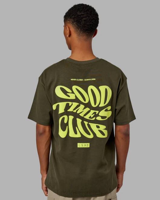 Z8RH225 LSKD unisex Good Times Schwergewichts-T-Shirt in Übergröße – Forest Night-Mint Bekleidung