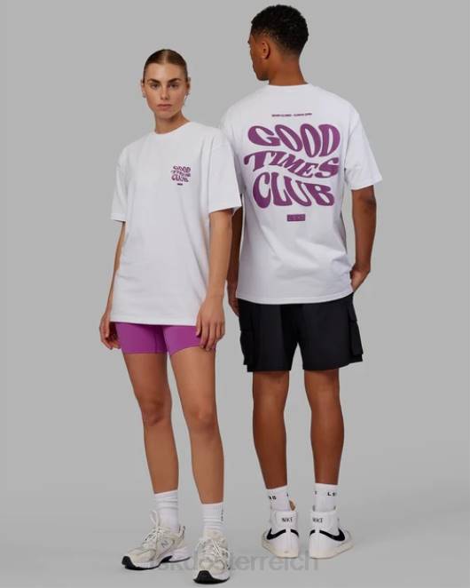 Z8RH226 LSKD unisex Good Times Schwergewichts-T-Shirt in Übergröße – Weiß-Orchidee Bekleidung