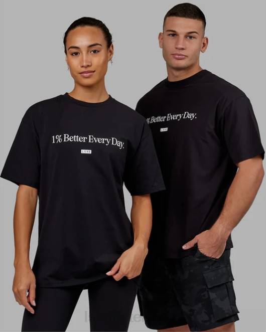 Z8RH227 LSKD unisex 1 % besseres FLXCotton-T-Shirt in Übergröße – Schwarz Bekleidung