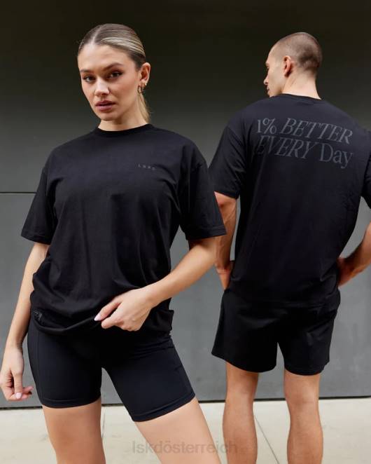 Z8RH230 LSKD unisex vs6 flxcotton T-Shirt in Übergröße – Triple Black Bekleidung