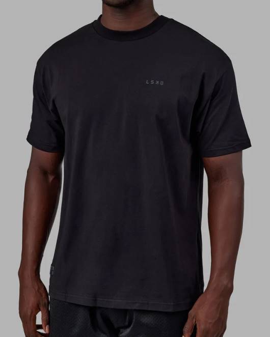 Z8RH230 LSKD unisex vs6 flxcotton T-Shirt in Übergröße – Triple Black Bekleidung