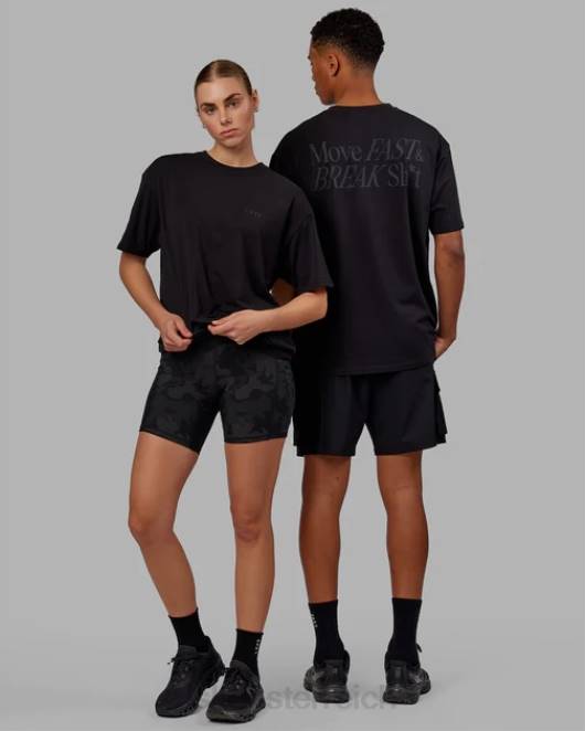Z8RH231 LSKD unisex vs5 flxcotton T-Shirt in Übergröße – Schwarz-Schwarz Bekleidung