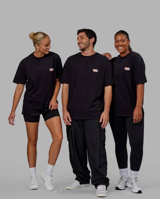 Z8RH243 LSKD unisex Strahlendes Schwergewichts-T-Shirt in Übergröße – Schwarz Bekleidung