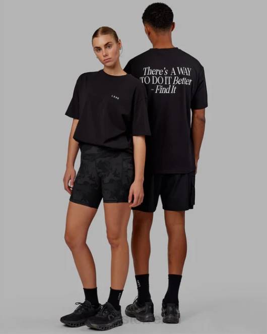 Z8RH245 LSKD unisex vs4 flxcotton T-Shirt in Übergröße – schwarz-weiß Bekleidung