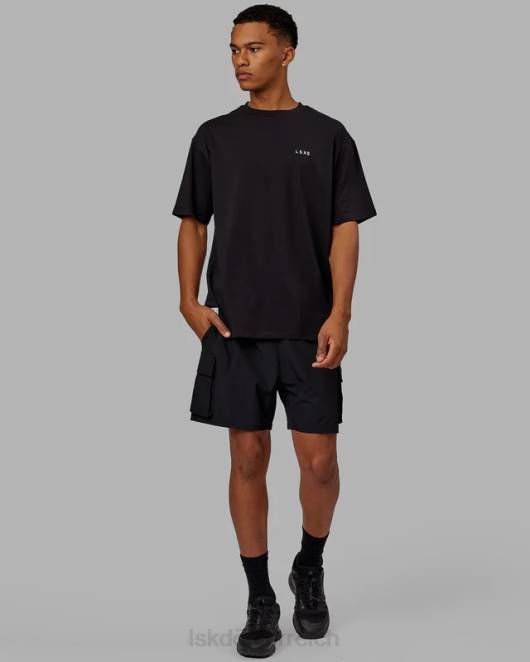 Z8RH245 LSKD unisex vs4 flxcotton T-Shirt in Übergröße – schwarz-weiß Bekleidung