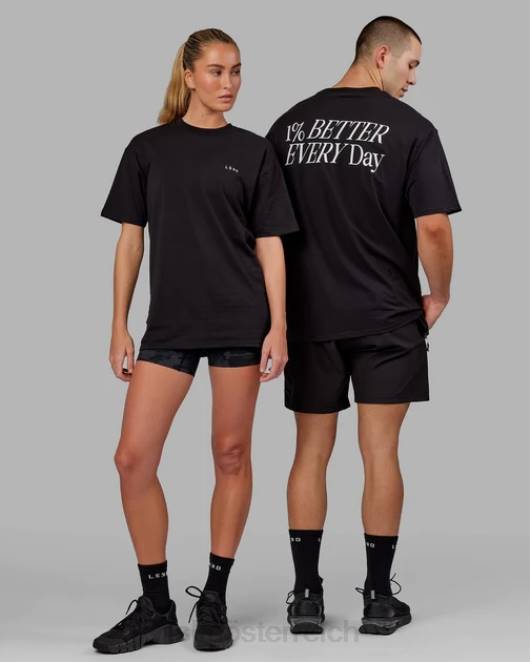 Z8RH247 LSKD unisex vs6 flxcotton T-Shirt in Übergröße – schwarz-weiß Bekleidung