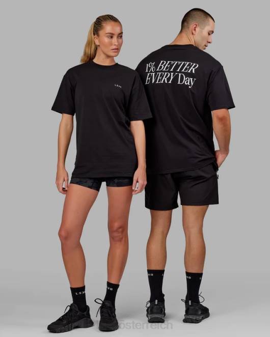Z8RH247 LSKD unisex vs6 flxcotton T-Shirt in Übergröße – schwarz-weiß Bekleidung