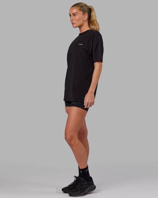 Z8RH247 LSKD unisex vs6 flxcotton T-Shirt in Übergröße – schwarz-weiß Bekleidung