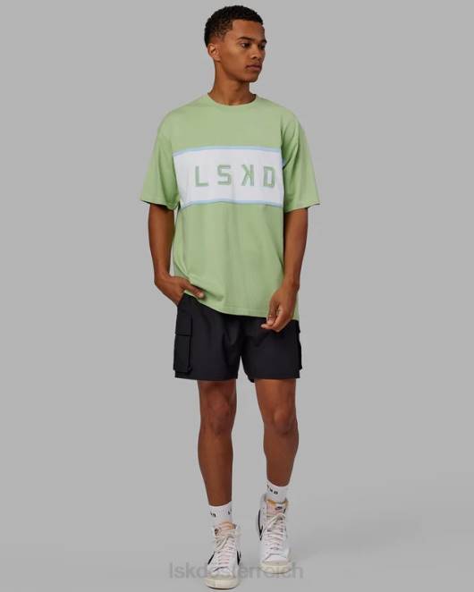 Z8RH248 LSKD unisex ausgerichtetes schweres T-Shirt in Übergröße – grüne Abb Bekleidung