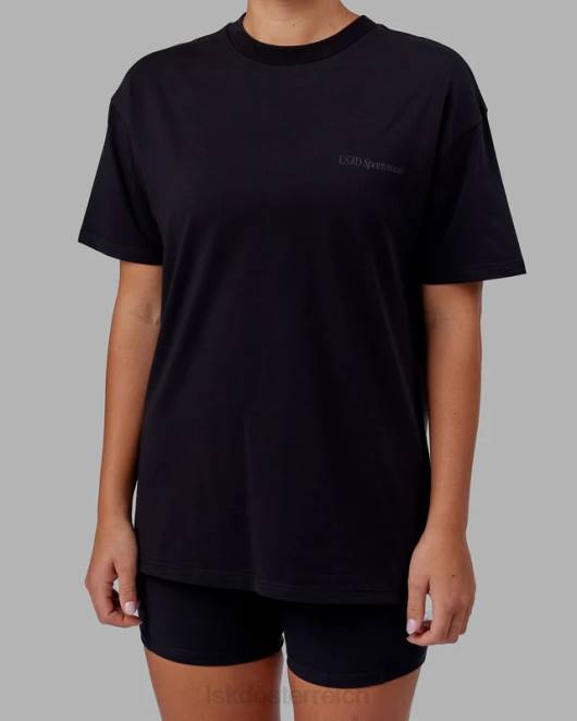 Z8RH249 LSKD unisex Motion Flxcotton T-Shirt in Übergröße – Schwarz-Schwarz Bekleidung
